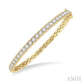 3 ctw Round Cut Diamond Bangle in 14K Yellow Gold